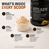 Steady Energy supplement ingredients and benefits including adaptogens, nootropics, vitamins, and minerals