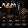 FEYT Labs performance formula infographic showing sustained energy, focus, hydration, and daily support